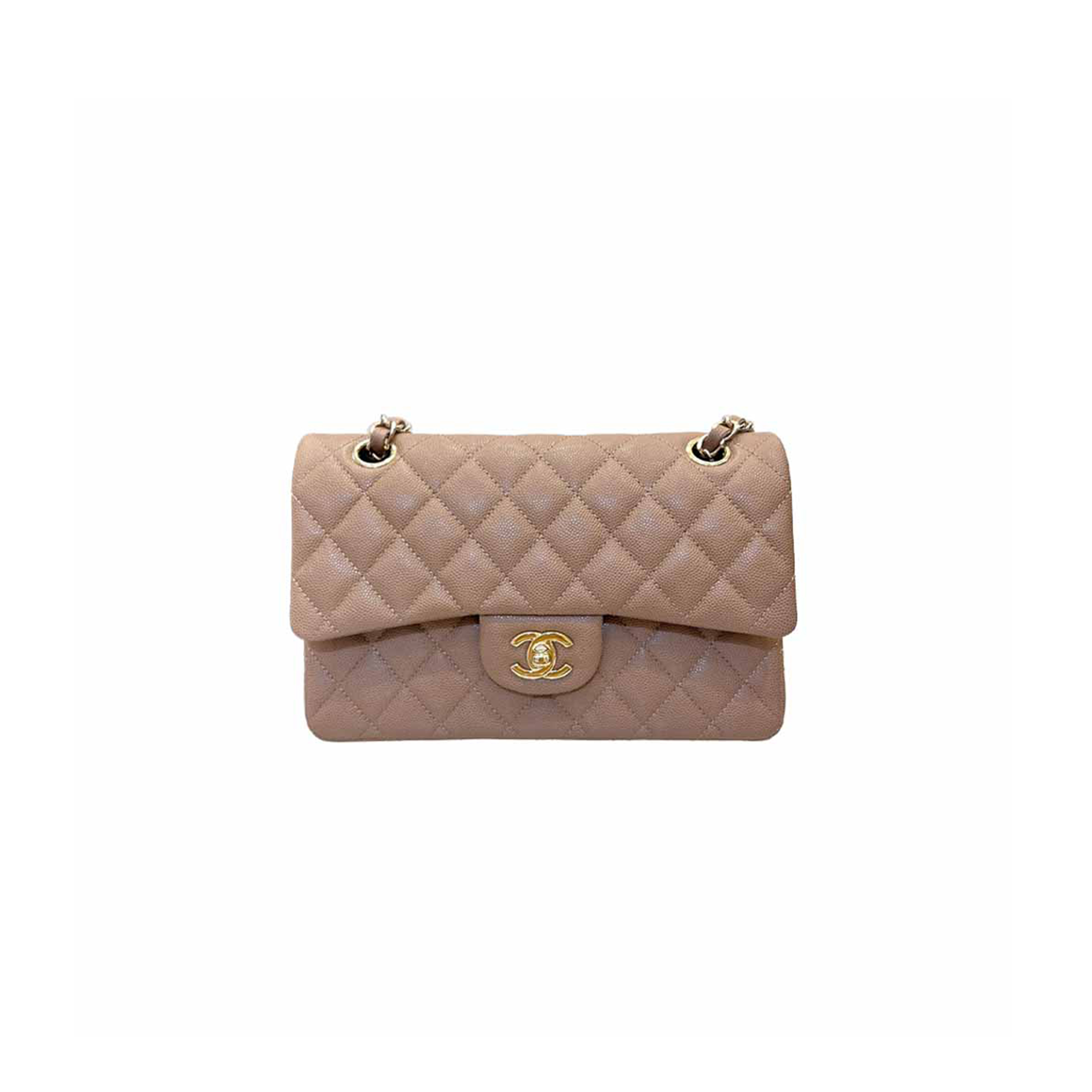 CHANEL CLASSIC FLAP BAG KHAKI SMALL (23*14.5*6cm) 